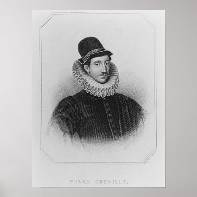 Portrait von Fulke Greville 1. Baron Brooke Poster (Vorne)