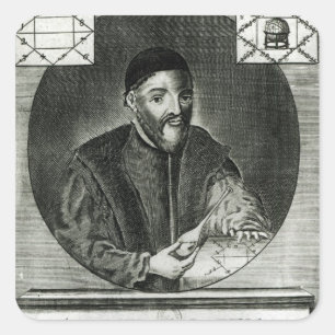 Portrait von Gabriel Fallopius Quadratischer Aufkleber
