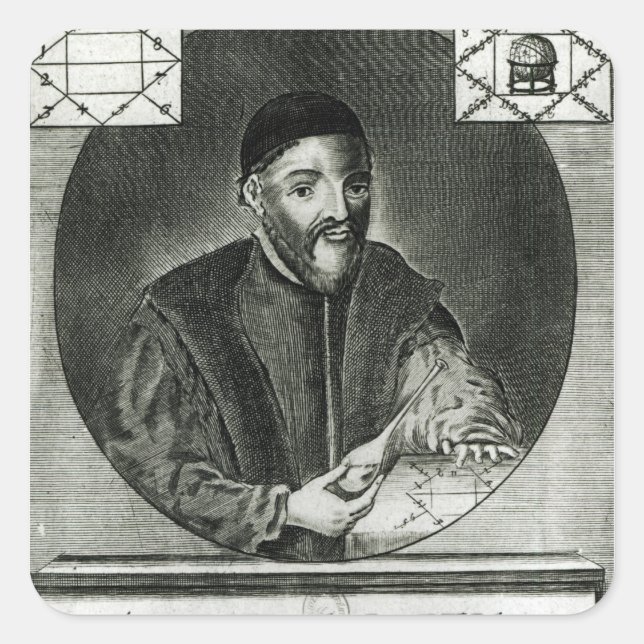 Portrait von Gabriel Fallopius Quadratischer Aufkleber (Vorderseite)