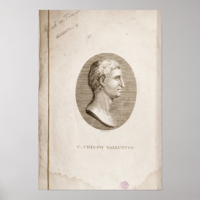 Portrait von Gaius Crispus Sallust Poster (Vorne)