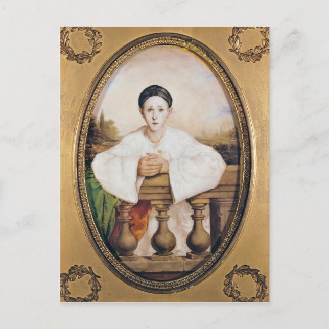 Portrait von Gaspard Deburau als Pierrot, c.1815 Postkarte (Vorderseite)