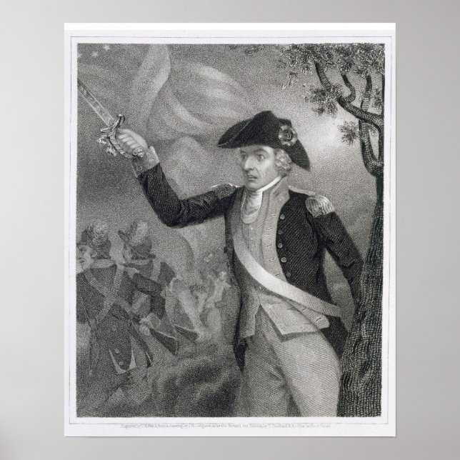Portrait von General Francis Marion im Gefecht Poster (Vorne)