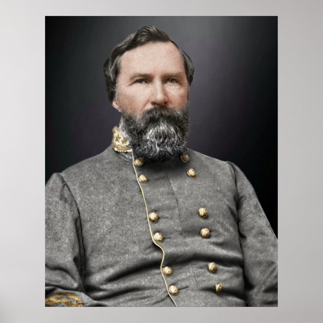 Portrait von General James Longstreet Poster (Vorne)