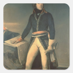 Portrait von General Louis-Lazare Hoche Quadratischer Aufkleber