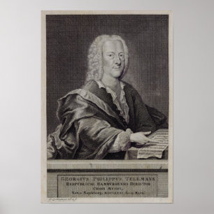 Portrait von Georg Philipp Telemann Poster