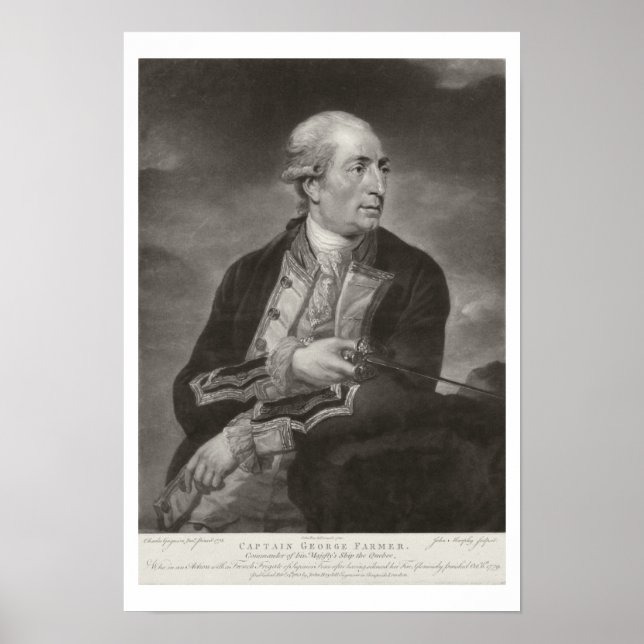 Portrait von George Bauer (1732-79) Kapitän von HM Poster (Vorne)