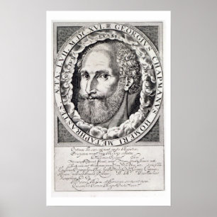 Portrait von George Chapman (c.1559-1634) c.1609-1 Poster
