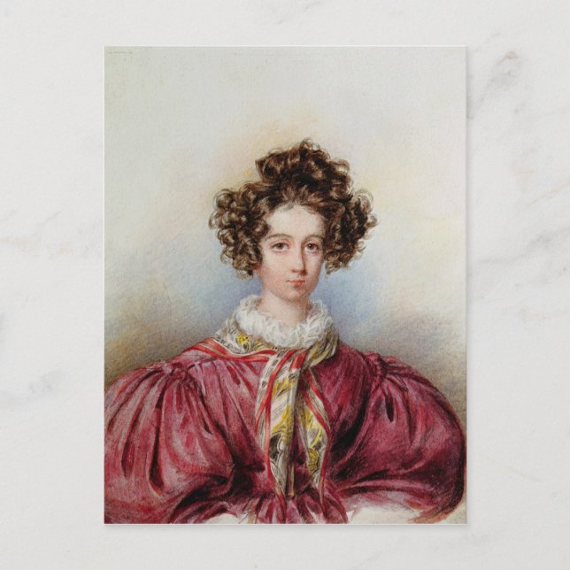 Portrait von George Sand 1830 Postkarte (Vorderseite)