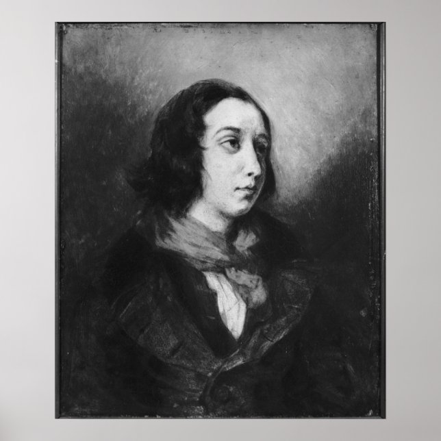 Portrait von George Sand, 1838 Poster (Vorne)