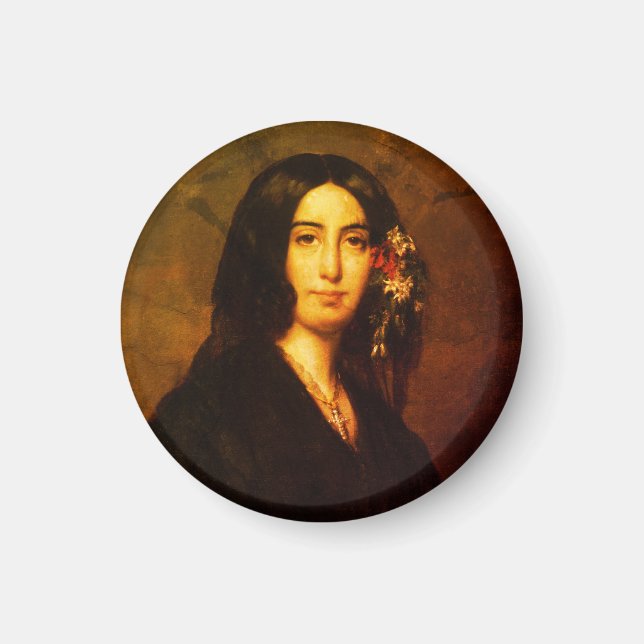 Portrait von George Sand von Auguste Charpentier Magnet (Vorne)