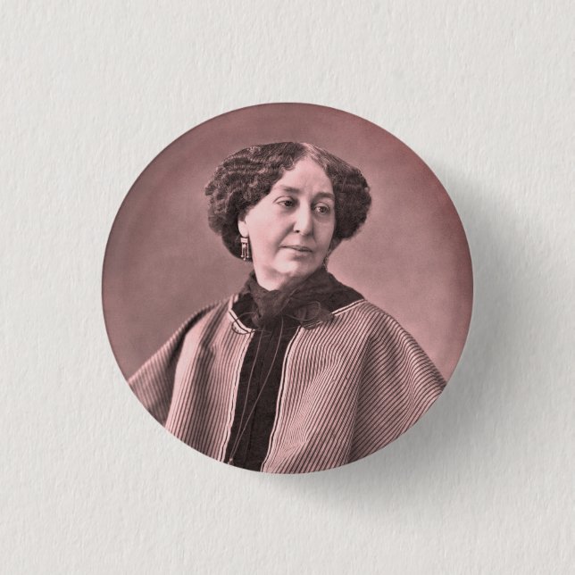 Portrait von George Sand von Nadar Button (Vorderseite)