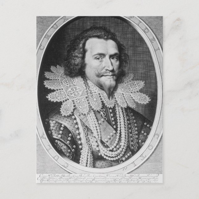 Portrait von George Villiers Postkarte (Vorderseite)