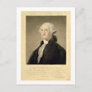 Portrait von George Washington, eingraviert von Wi Postkarte