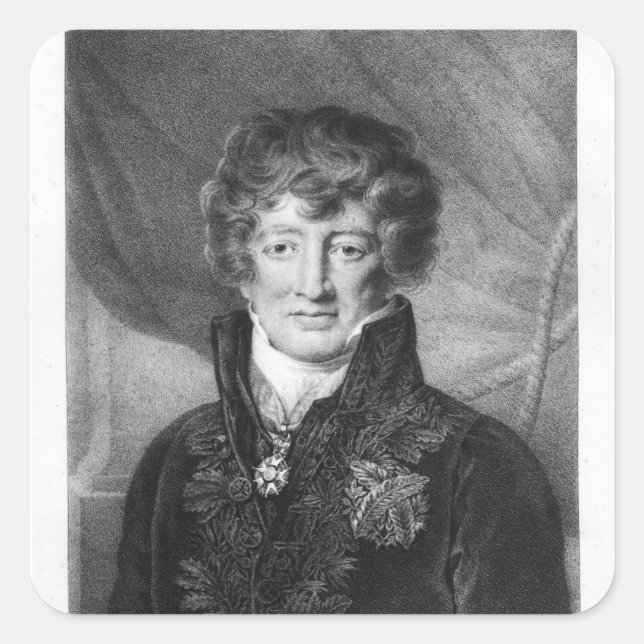 Portrait von Georges Cuvier Quadratischer Aufkleber (Vorderseite)