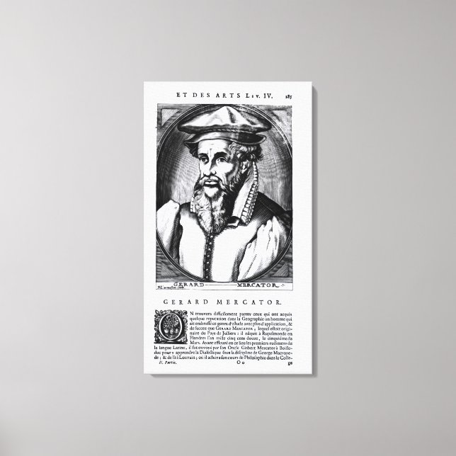 Portrait von Gerard Mercator Leinwanddruck (Vorderseite)