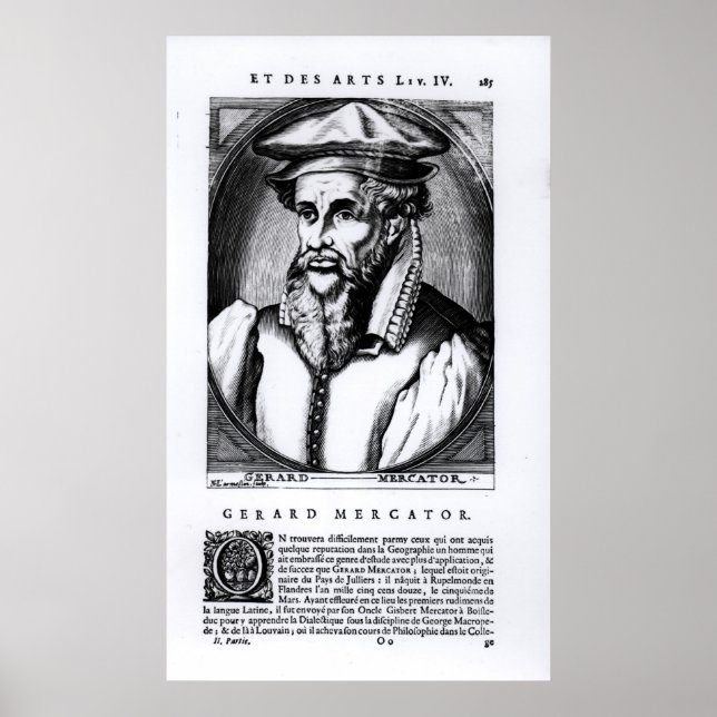 Portrait von Gerard Mercator Poster (Vorne)