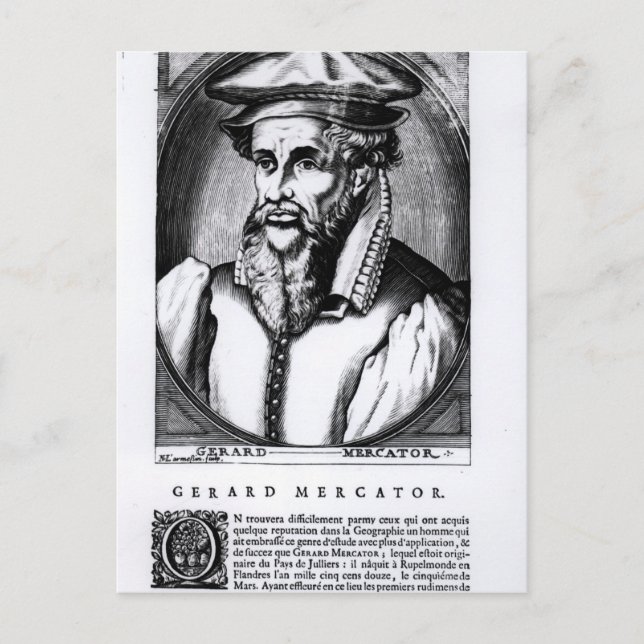 Portrait von Gerard Mercator Postkarte (Vorderseite)
