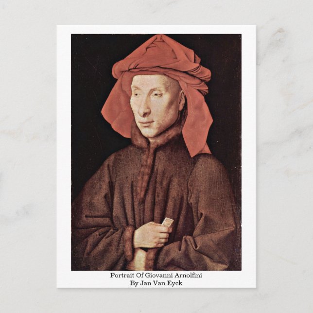 Portrait von Giovanni Arnolfini von Jan Van Eyck Postkarte (Vorderseite)
