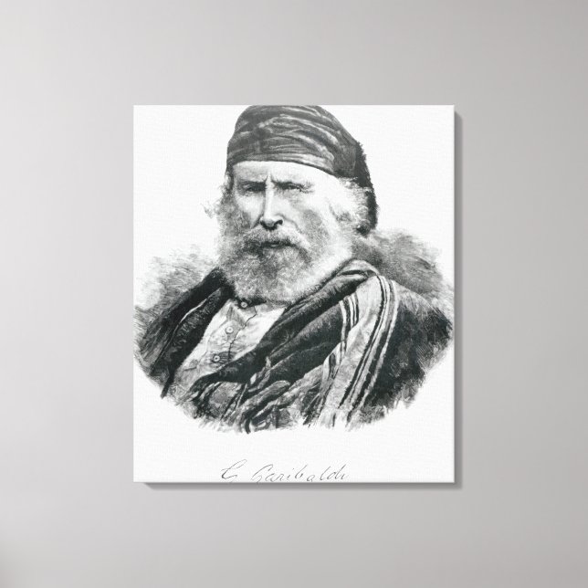 Portrait von Giuseppe Garibaldi Leinwanddruck (Vorderseite)