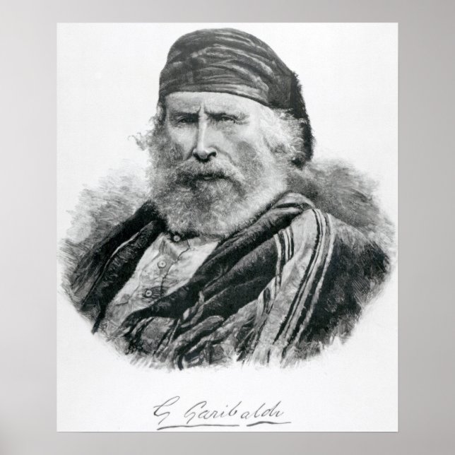 Portrait von Giuseppe Garibaldi Poster (Vorne)