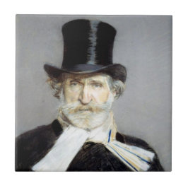 Portrait von Giuseppe Verdi, italienischer Opernko Fliese