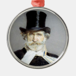 Portrait von Giuseppe Verdi, italienischer Opernko Ornament Aus Metall
