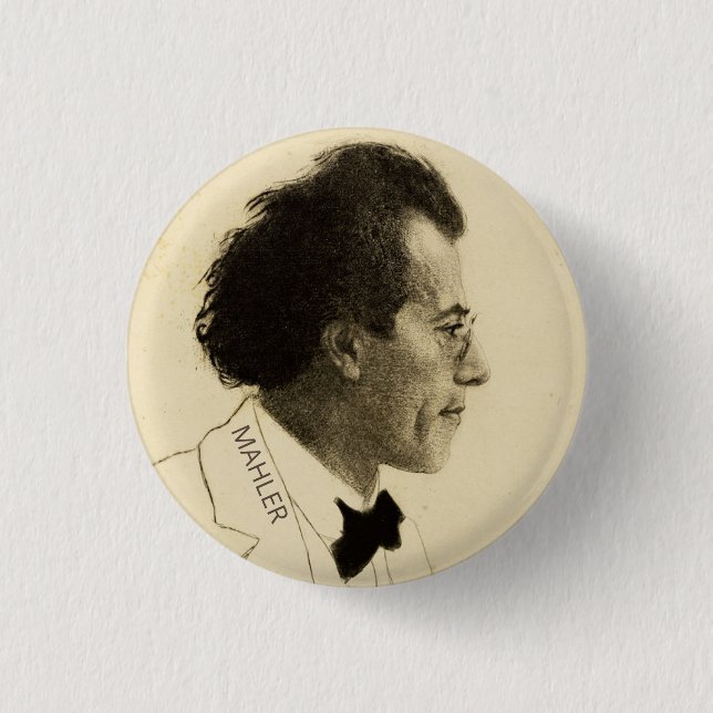 Portrait von Gustav Mahler (1902) Button (Vorderseite)