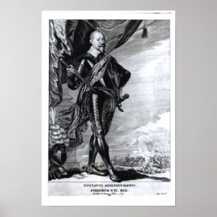 Portrait von Gustavus Adolphus dem Großen Poster
