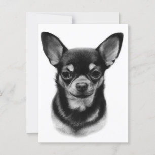 Portrait von handgemalten Chihuahua-Haustieren Postkarte