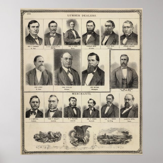 Portrait von Händlern, Minnesota Poster (Vorne)