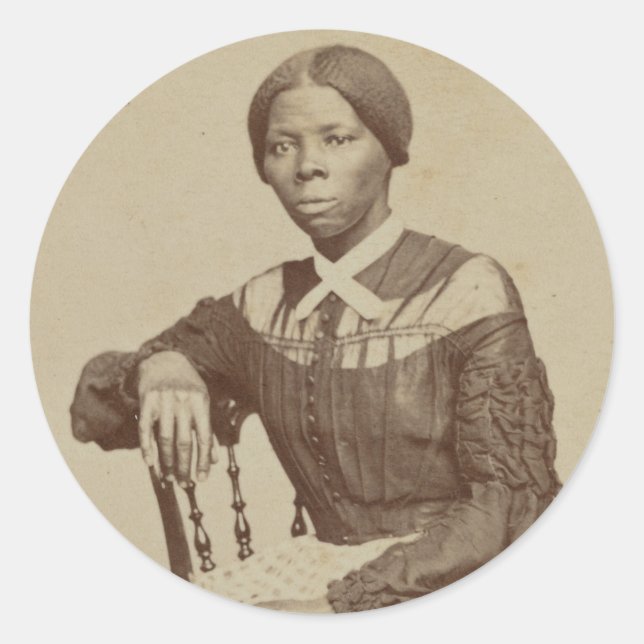 Portrait von Harriet Tubman | 1868-69 Runder Aufkleber (Vorderseite)