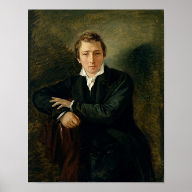 Portrait von Heinrich Heine 1831 Poster (Vorne)