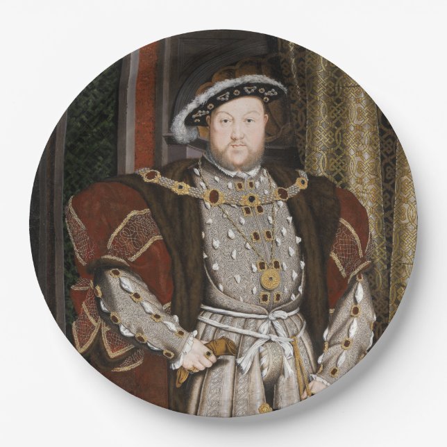 Portrait von Heinrich VIII (Hans Holbein der Jünge Pappteller (Vorderseite)