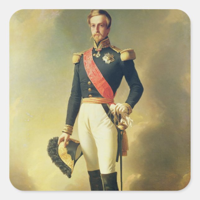 Portrait von Henri-Eugene-Philippe-Louis Quadratischer Aufkleber (Vorderseite)