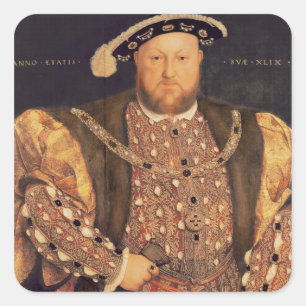 Portrait von Henry VIII im Alter von 49, 1540 Quadratischer Aufkleber