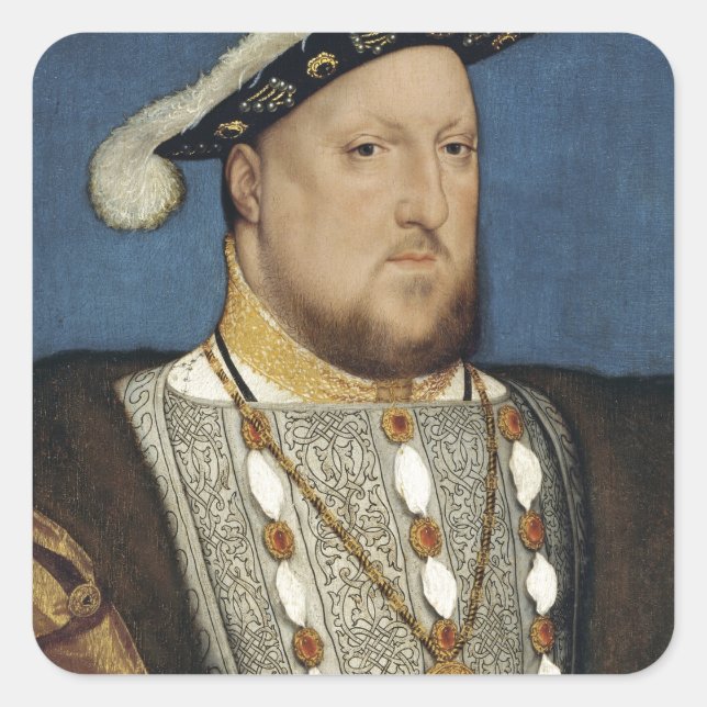 Portrait von Henry VIII von England durch Hans Hol Quadratischer Aufkleber (Vorderseite)