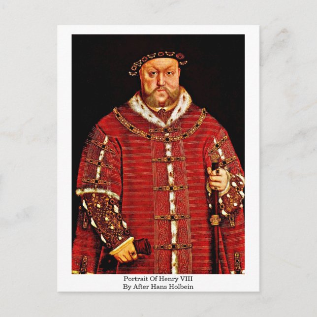 Portrait von Henry VIII von nach Hans Holbein -3 Postkarte (Vorderseite)