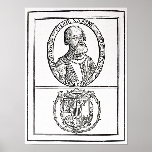 Portrait von Hernado Cortes und seinen Armen Poster (Vorne)