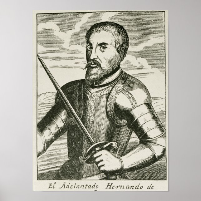 Portrait von Hernando de Soto Poster (Vorne)