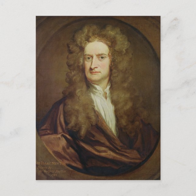 Portrait von Isaac Newton 1702 Postkarte (Vorderseite)
