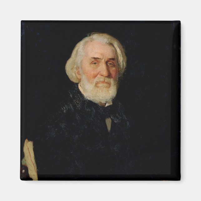 Portrait von Ivan S. Turgenev , 1879 Magnet (Vorne)