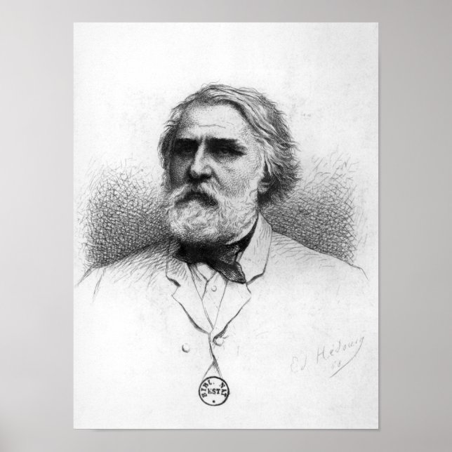 Portrait von Ivan Turgenev Poster (Vorne)