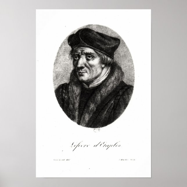 Portrait von Jacques Lefevre d'Etaples Poster (Vorne)