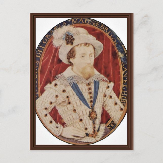 Portrait von James I., König von England Oval von  Postkarte (Vorderseite)