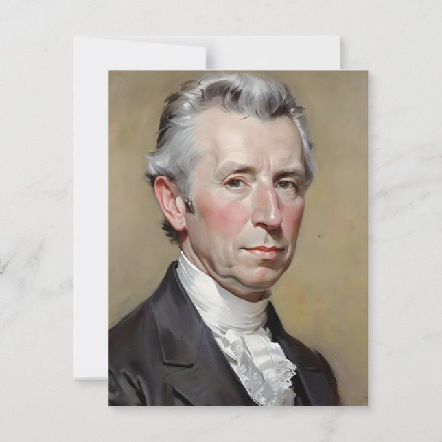 Portrait von James Monroe Feiertagskarte (Vorderseite)