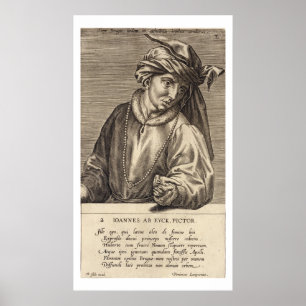 Portrait von Jan van Eyck (c.1390-1441) Platte 2 i Poster