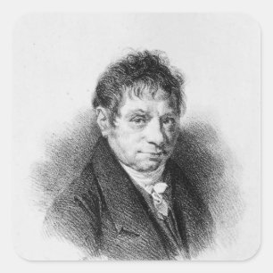 Portrait von Jean Baptiste Say Quadratischer Aufkleber