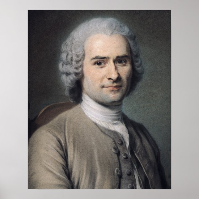 Portrait von Jean Jacques Rousseau Poster (Vorne)