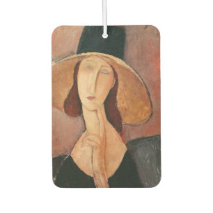 Portrait von Jeanne Hebuterne in einem großen Hut Autolufterfrischer