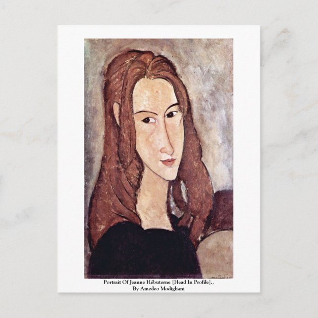 Portrait von Jeanne Hébuterne [Kopf in Profil], Postkarte (Vorderseite)